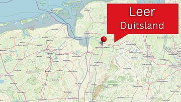 Karte van Leer in Oost-Friesland